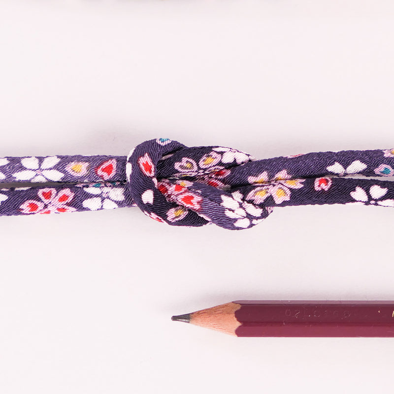 Chirimen Fabric Cord - 1/6in Tiny Sakura Dreams Purple (Quantity) 1＝1yard