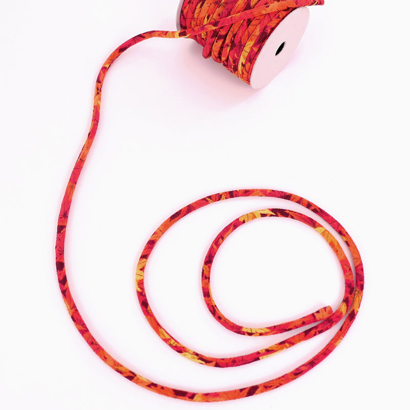 Chirimen Fabric Cord - 1/6in Autumn Leaves (Quantity) 1＝1yard