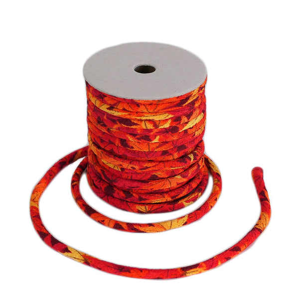 Chirimen Fabric Cord - 1/6in Autumn Leaves (Quantity) 1＝1yard