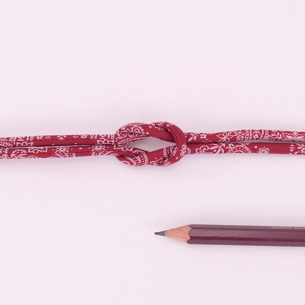 Cotton Fabric Cord - 1/6in Red Paisley (Quantity) 1＝1yard