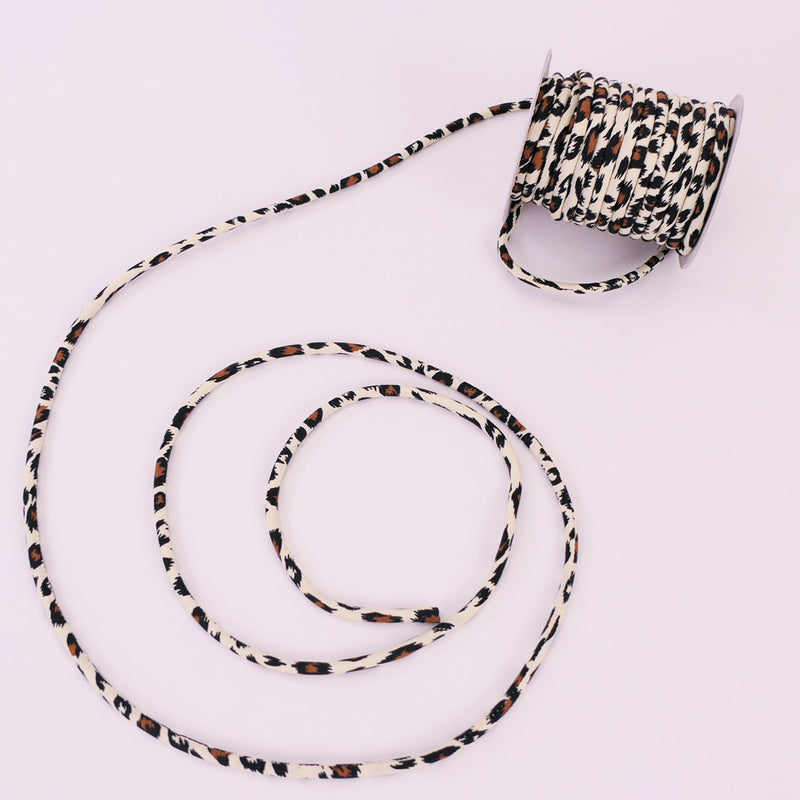 Cotton Fabric Cord - 1/6in Leopard (Quantity) 1＝1yard