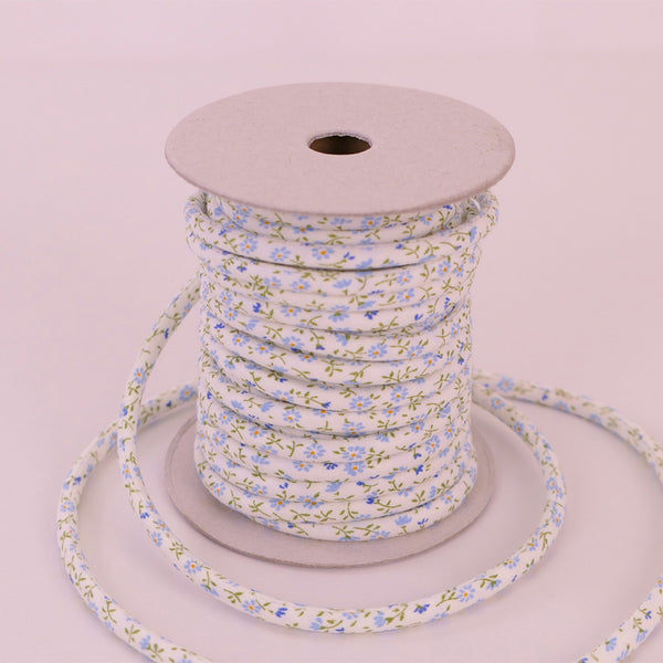 Cotton Fabric Cord - 1/6in Blue Daisy (Quantity) 1＝1yard