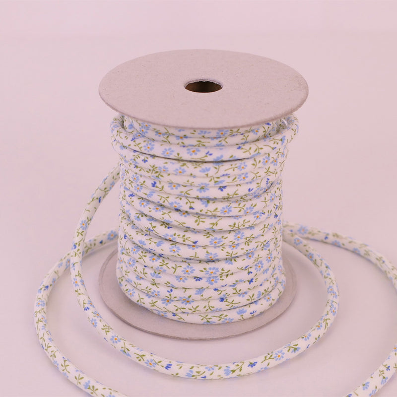 Cotton Fabric Cord - 1/6in Blue Daisy (Quantity) 1＝1yard
