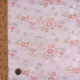 Nishijin-ori Brocade Japanese Mums & Ume on Dotted Clouds - White (Length) 1＝0.25yard
