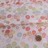 Nishijin-ori Brocade Ume & Small Mums on White (Length) 1＝0.25yard