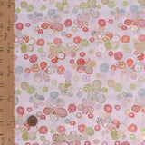 Nishijin-ori Brocade Ume & Small Mums on White (Length) 1＝0.25yard