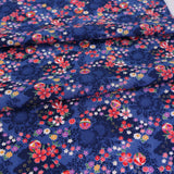 Shadowy Cherry Blossoms with Temari Ball on Blue (Length) 1＝0.25yard