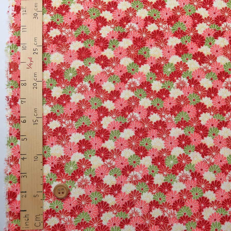 Chrysanthemum Carpet - Red (Length) 1＝0.25yard