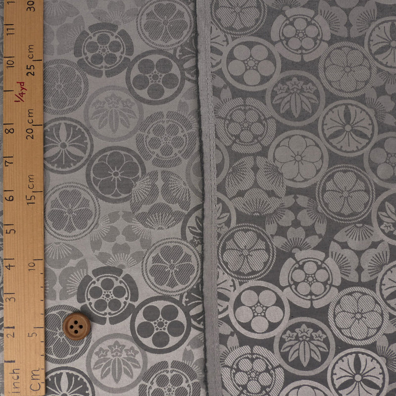 Jacquard Japanese Crests in Antique Silver (Length) 1＝0.25yard