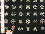 Hand-Printed Fancy Crests in Black (Length) 1＝0.25yard