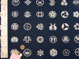 Hand-Printed Fancy Crests in Navy (Length) 1＝0.25yard