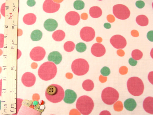 Soft Colorful Dots - Pink (Length) 1=0.25yard