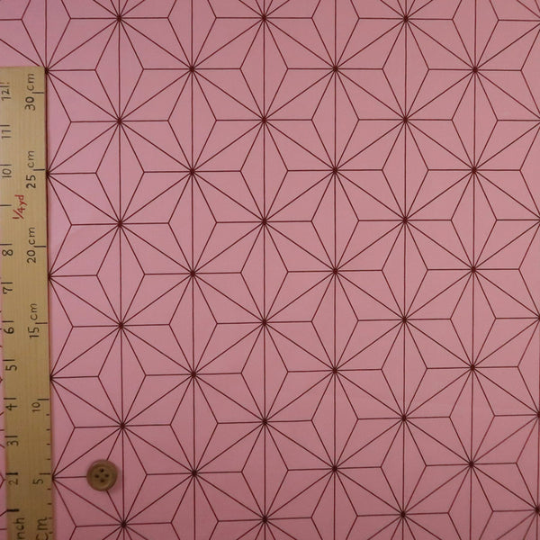 Large Asanoha Star Pattern - Pink (Length) 1＝0.25yard
