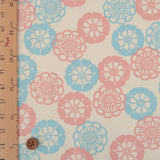 Cute Floral Wheel - Pink Blue (Length) 1=0.25yard