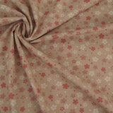 Cherry Blossoms on Dotted Wavy Pattern - Beige (Length) 1=0.25yard