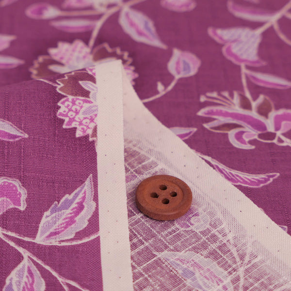 Sarasa Style Floral - Purple (Length) 1＝0.25yard
