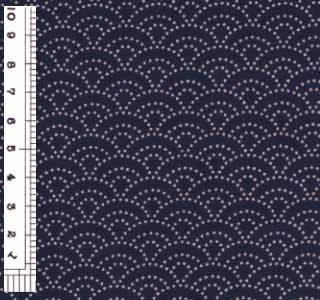 Dotted Wave Pattern on Navy (Length) 1＝0.25yard