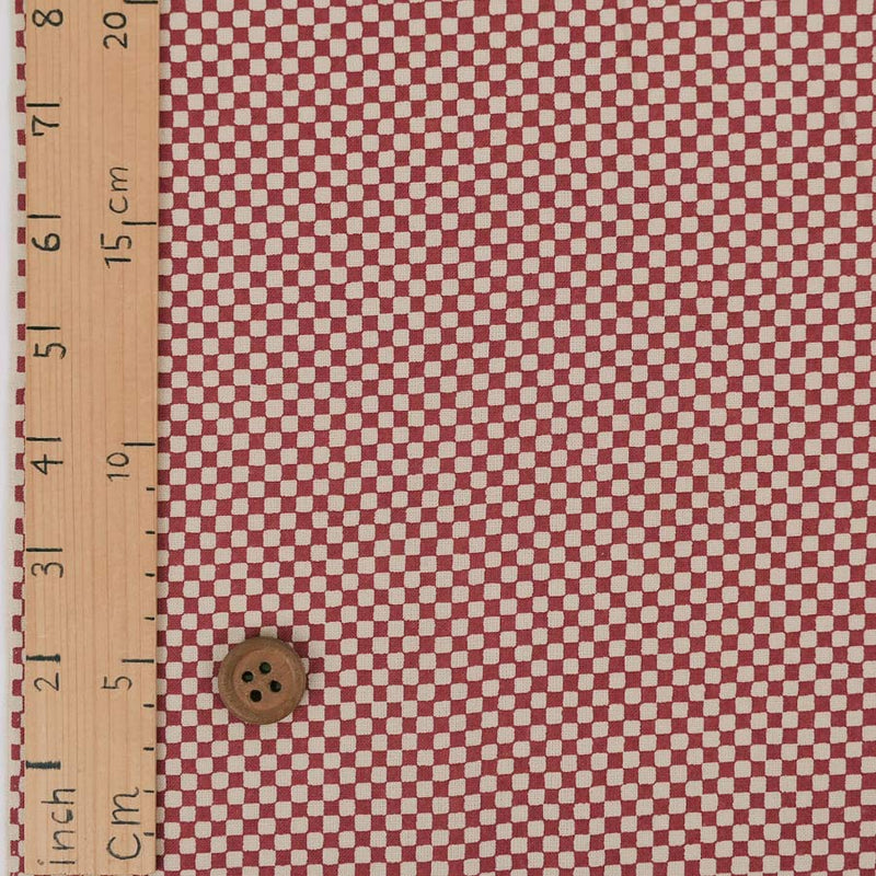 Traditional Square Pattern - Red (Length) 1＝0.25yard