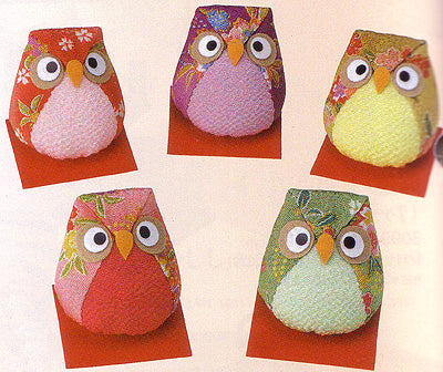 Chirimen Kit Five Floral Owls
