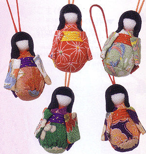 Chirimen Charm Kit Five Kimono Girls