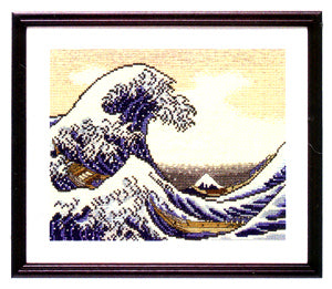 Cross Stitch Embroidery Kit -The Great Wave off Kanagawa by Hokusai