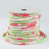 Chirimen Fabric Cord - 1/9in Spring Blossoms Yellow-Green (Quantity) 1＝1yard