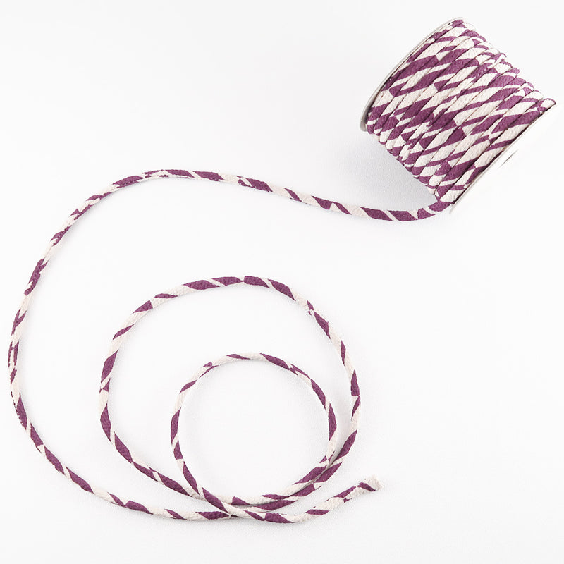Chirimen Fabric Cord - 1/9in Arrow Pattern Dark Purple (Quantity) 1＝1yard