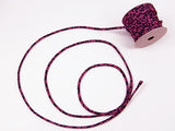 Chirimen Fabric Cord - 1/9in Pink Cherry Blossoms on Dark Navy (Quantity) 1＝1yard