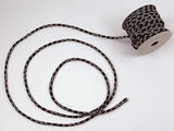 Chirimen Fabric Cord - 1/9in Dotted Kagome Lattice Pattern on Black (Quantity) 1＝1yard