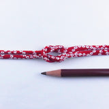 Chirimen Fabric Cord - 1/9in Hikita Dots Red (Quantity) 1＝1yard