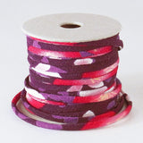 Chirimen Fabric Cord - 1/9in Modern Peonies Purple (Quantity) 1＝1yard