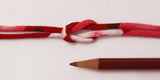 Chirimen Fabric Cord - 1/9in Modern Peonies Red (Quantity) 1＝1yard