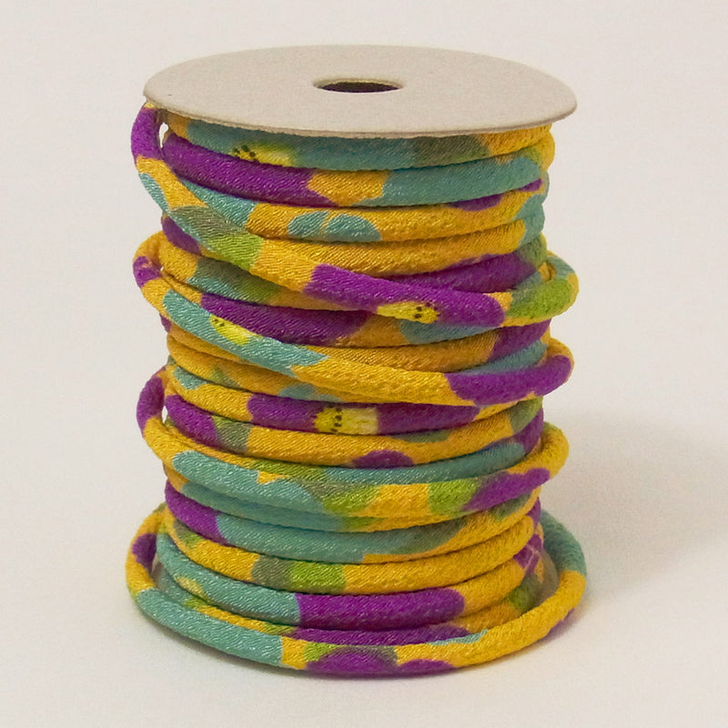 Chirimen Fabric Cord - 1/8in Plump Peonies Mustard Yellow (Quantity) 1＝1yard
