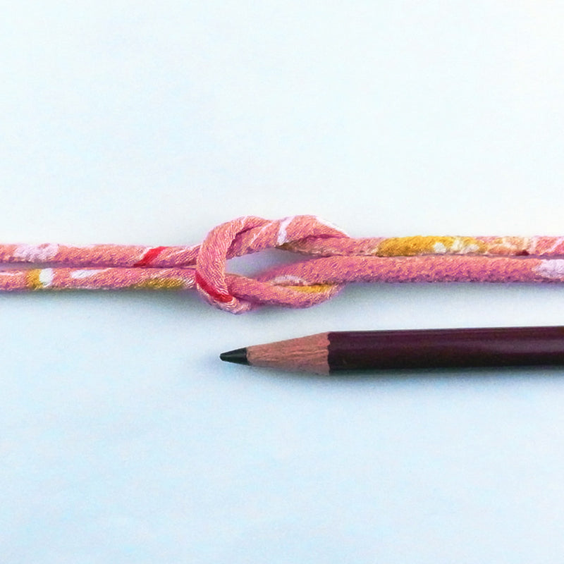 Chirimen Fabric Cord - 1/8in Elegant Flowers Pink (Quantity) 1＝1yard