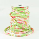 Chirimen Fabric Cord - 1/8in Spring Blossoms Yellow-Green (Quantity) 1＝1yard