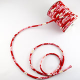 Chirimen Fabric Cord - 1/8in Spring Blossoms Red (Quantity) 1＝1yard
