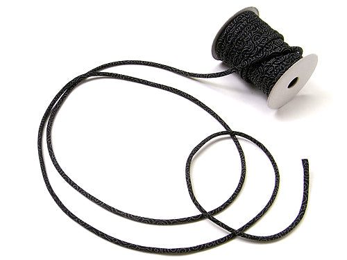 Cotton Fabric Cord - 1/8in Swirls on Black (Quantity) 1＝1yard