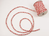 Chirimen Fabric Cord - 1/8in Asanoha Star Pattern Red/White (Quantity) 1＝1yard