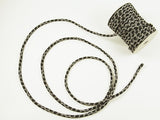Chirimen Fabric Cord - 1/8in Dotted Kagome Lattice Pattern on Black (Quantity) 1＝1yard