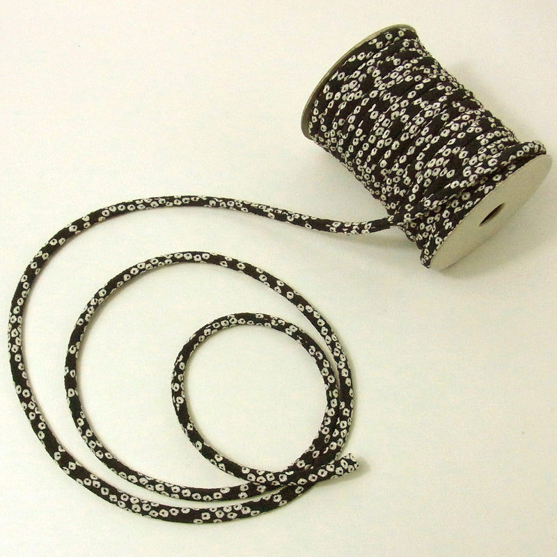 Chirimen Fabric Cord - 1/8in Hikita Dots Dark Navy (Quantity) 1＝1yard