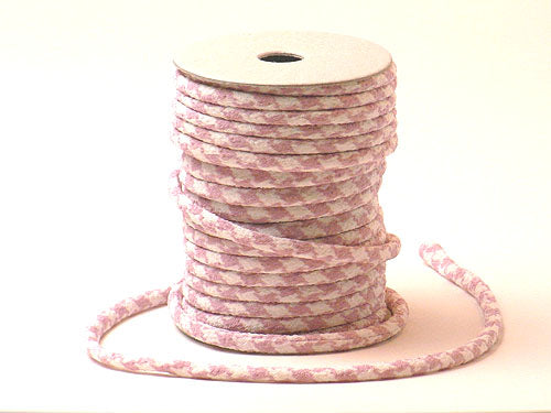 Chirimen Fabric Cord - 1/8in Pink Houndstooth Check (Quantity) 1＝1yard