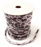 Chirimen & Lace Fabric Cord - 1/6in Pink Lace on Black Chirimen (Quantity) 1＝1yard