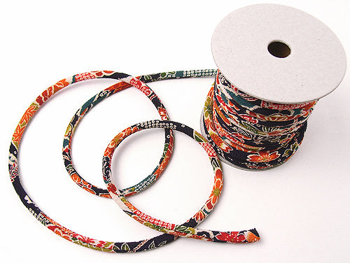 Chirimen Fabric Cord - 1/6in Spring & Autumn (Quantity) 1＝1yard