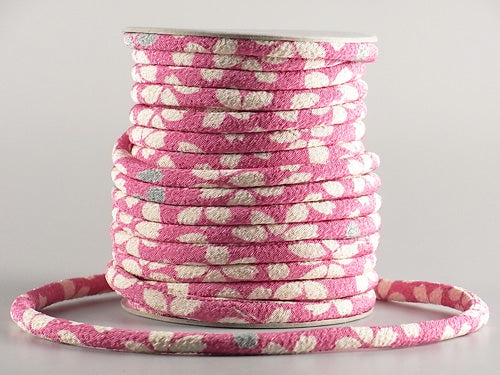Chirimen Fabric Cord - 1/6in Adorable Cherry Blossoms Pink (Quantity) 1＝1yard