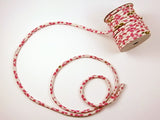 Chirimen Fabric Cord - 1/6in Adorable Cherry Blossoms White (Quantity) 1＝1yard