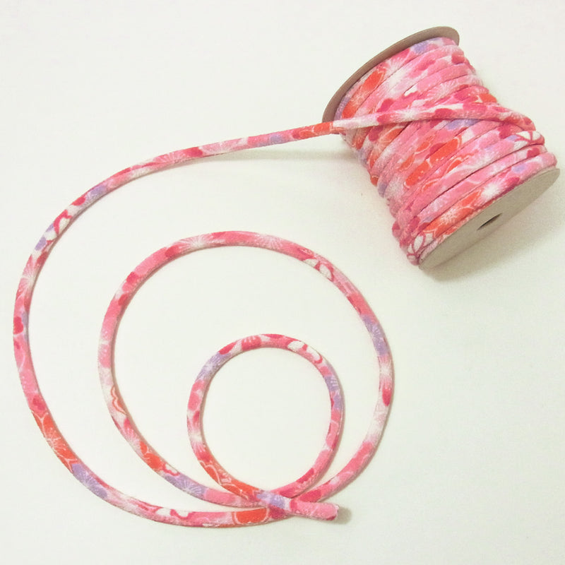 Chirimen Fabric Cord - 1/6in Wild Cherry Blossoms Pink (Quantity) 1＝1yard