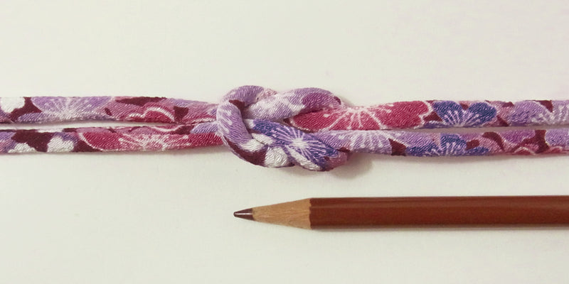 Chirimen Fabric Cord - 1/6in Wild Cherry Blossoms Purple (Quantity) 1＝1yard