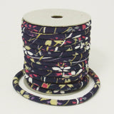 Chirimen Fabric Cord - 1/6in Perky Cherry Blossoms Navy (Quantity) 1＝1yard