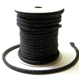Cotton Fabric Cord - 1/6in Swirls on Black (Quantity) 1＝1yard