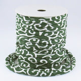 Chirimen Fabric Cord - 1/6in Arabesque Pattern Green (Quantity) 1＝1yard